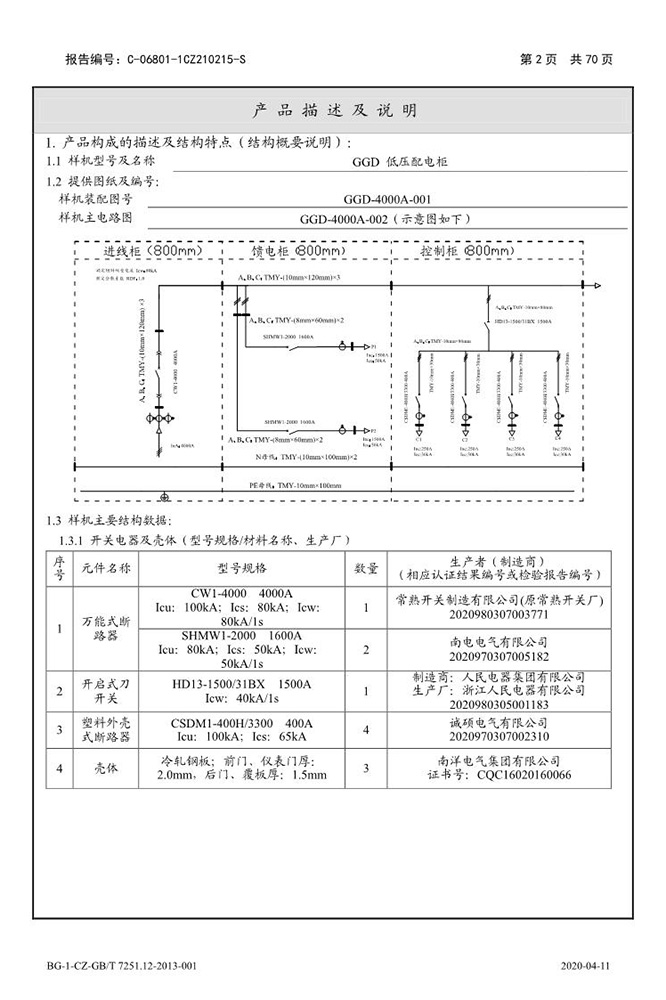 低壓配電柜 1600-4000
